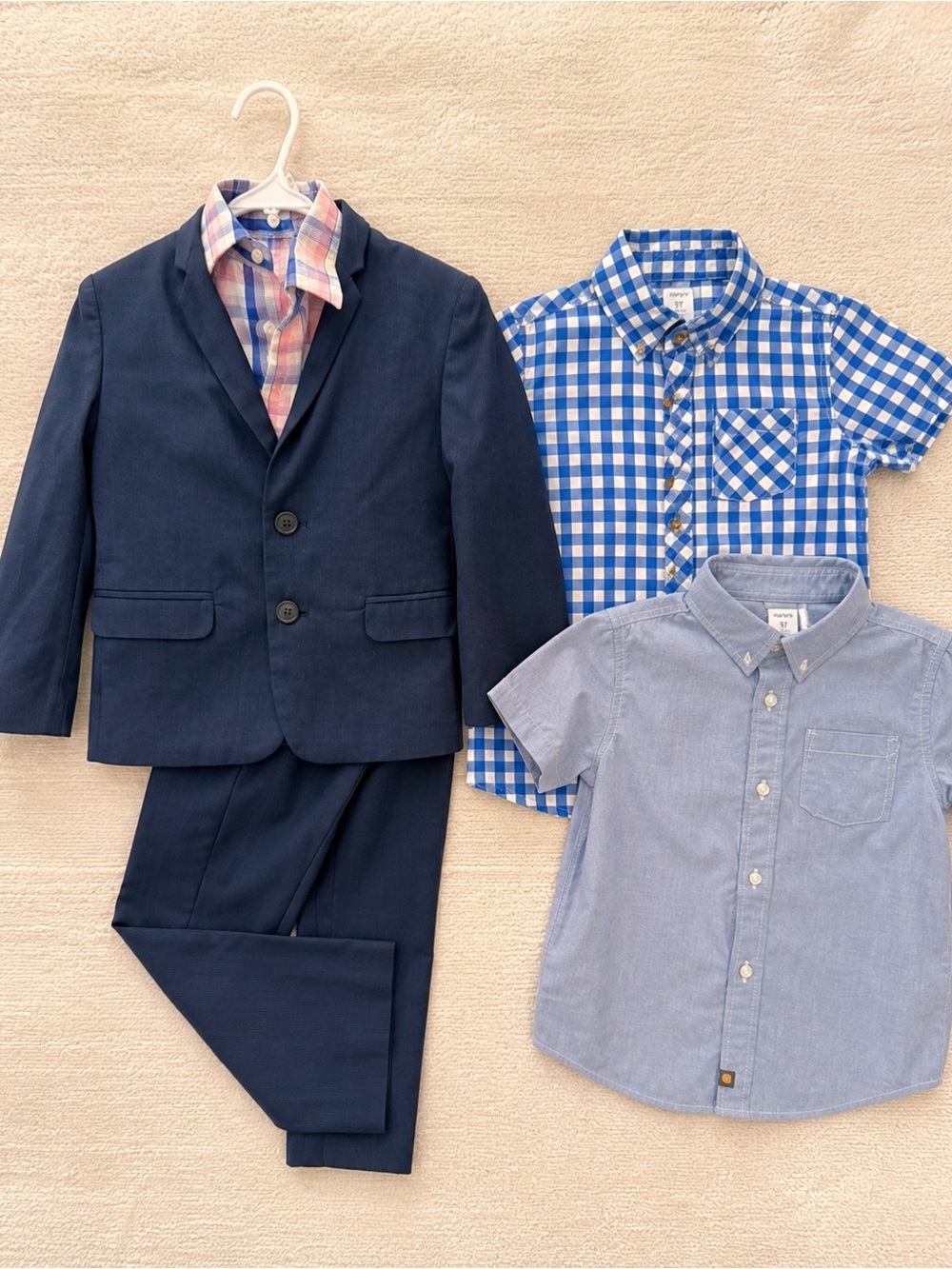 Navy Boys' Suit Set with Blue Shirts size 6t